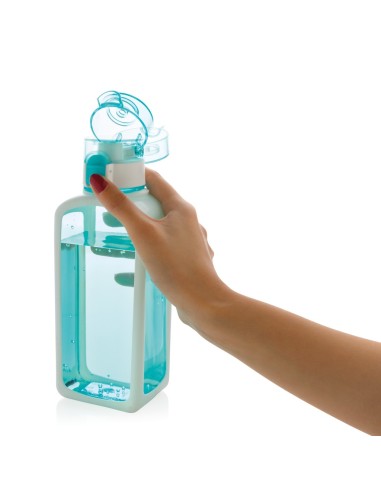 Botella de agua Tritan cuadrada antigoteo