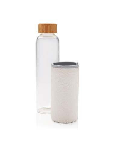 Botella de vidrio de borosilicato con funda de...