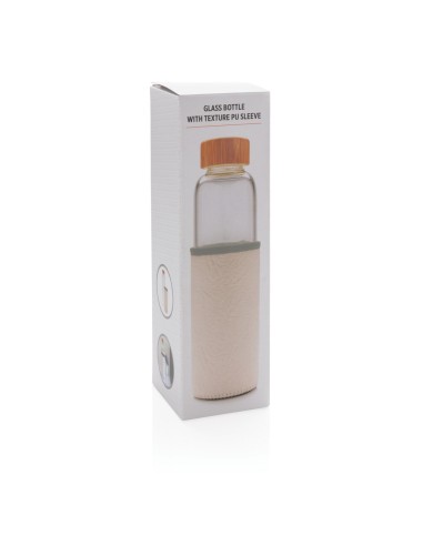 Botella de vidrio de borosilicato con funda de...