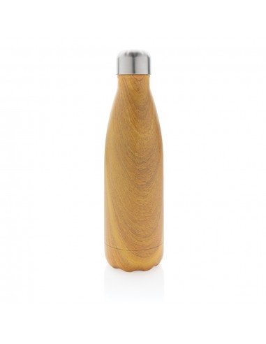 Botella aislada al vacío con estampado de madera