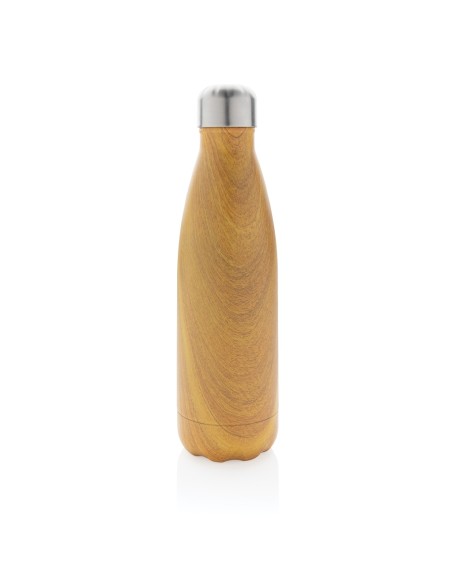 Botella aislada al vacío con estampado de madera