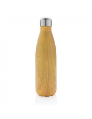 Botella aislada al vacío con estampado de madera