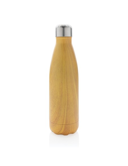 Botella aislada al vacío con estampado de madera