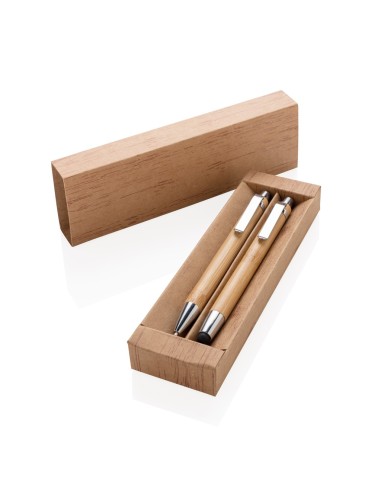 Set bolígrafos bambú