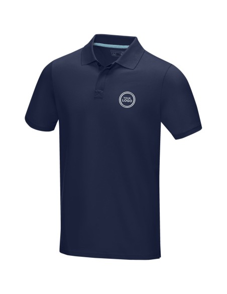 Polo orgánico GOTS de manga corta para hombre "Graphite"