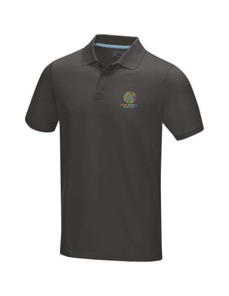 Polo orgánico GOTS de manga corta para hombre "Graphite"