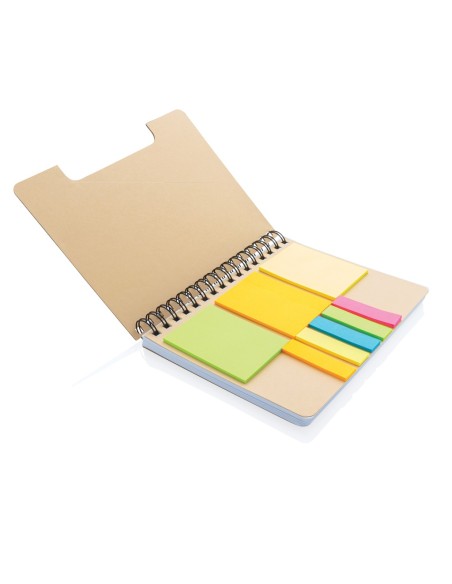 Libreta espiral A5 Kraft con notas adhesivas