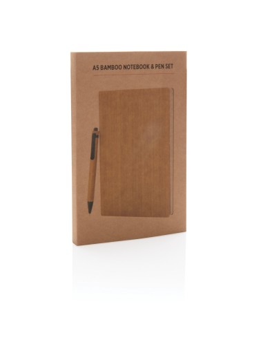 Juego de libreta y bolígrafo A5 Bamboo