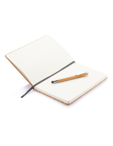 Libreta A5 con bolígrafo touch de bambú