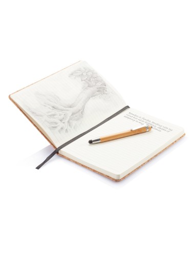 Libreta A5 con bolígrafo touch de bambú