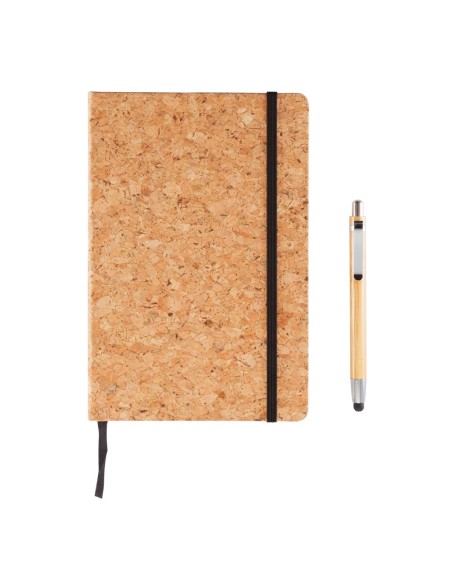 Libreta A5 con bolígrafo touch de bambú