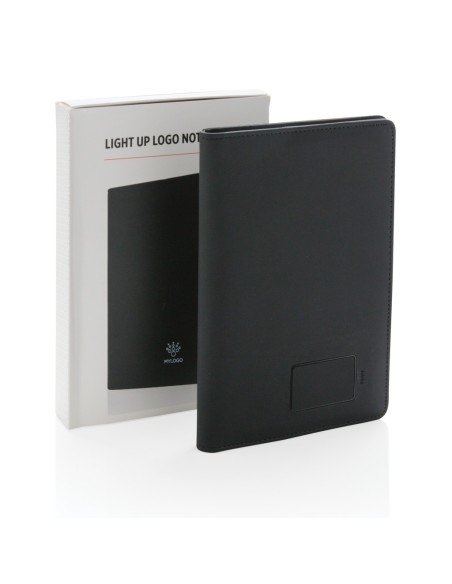 Libreta con logo iluminado