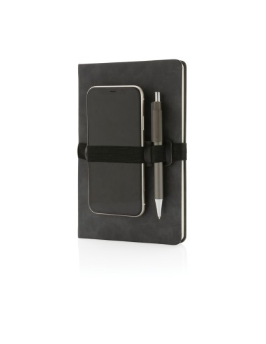 Cuaderno A5 de PU de tapa dura con soporte para...