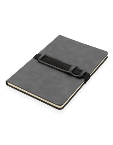 Cuaderno A5 de PU de tapa dura con soporte para...