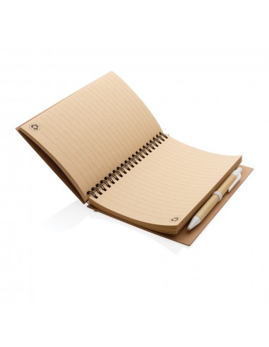 Cuaderno de espiral kraft con bolígrafo