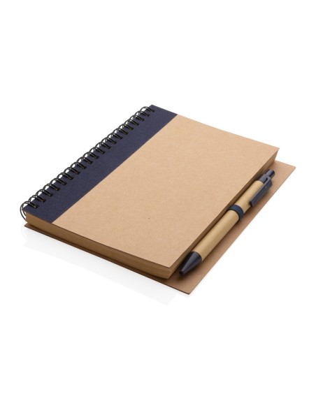Cuaderno de espiral kraft con bolígrafo