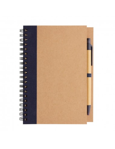 Cuaderno de espiral kraft con bolígrafo