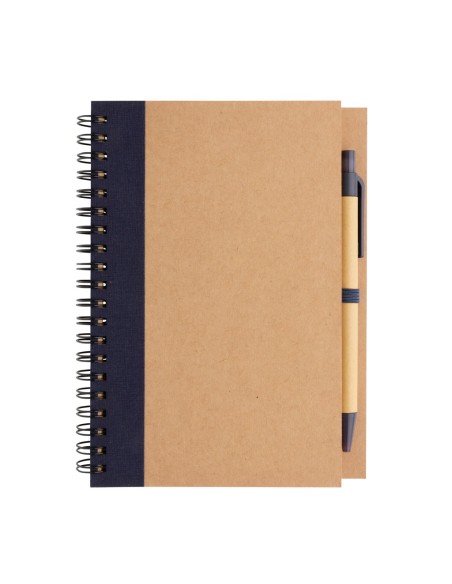 Cuaderno de espiral kraft con bolígrafo