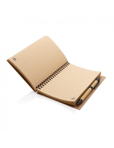 Cuaderno de espiral kraft con bolígrafo
