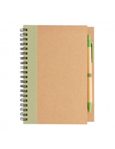 Cuaderno de espiral kraft con bolígrafo
