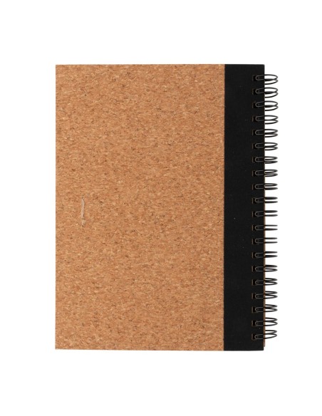 Cuaderno espiral de corcho con bolígrafo