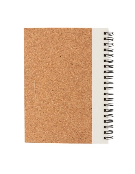 Cuaderno espiral de corcho con bolígrafo