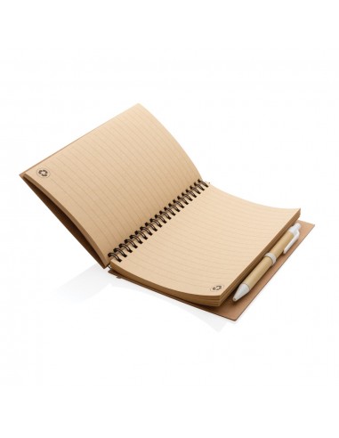 Cuaderno espiral de corcho con bolígrafo