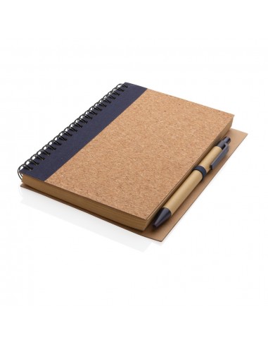Cuaderno espiral de corcho con bolígrafo