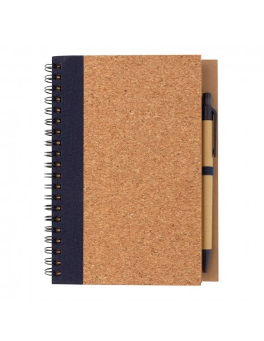 Cuaderno espiral de corcho con bolígrafo
