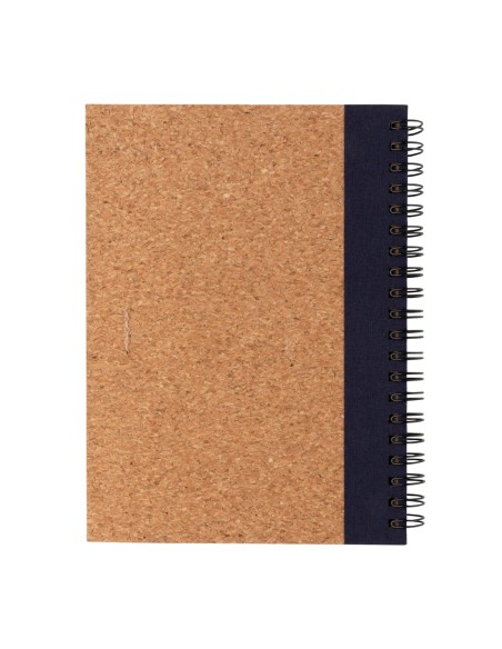Cuaderno espiral de corcho con bolígrafo