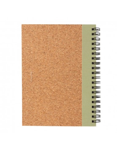 Cuaderno espiral de corcho con bolígrafo