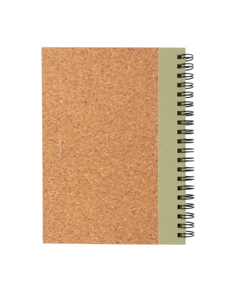Cuaderno espiral de corcho con bolígrafo