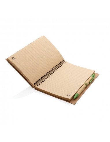 Cuaderno espiral de corcho con bolígrafo