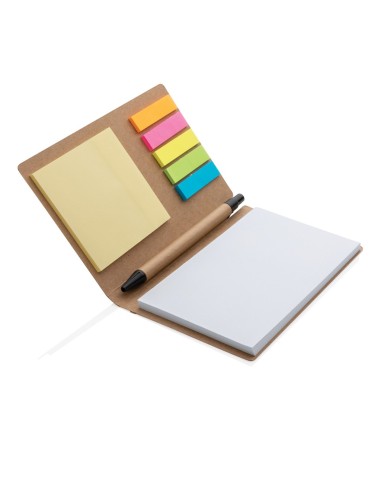 Cuaderno de notas adhesivas Kraft A6 con bolígrafo