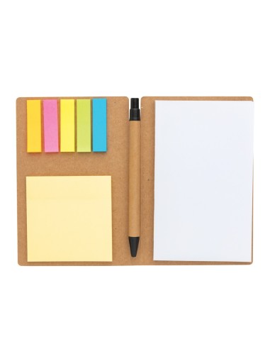 Cuaderno de notas adhesivas Kraft A6 con bolígrafo