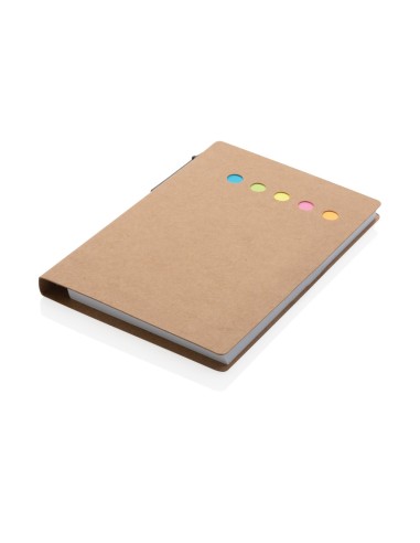 Cuaderno de notas adhesivas Kraft A6 con bolígrafo