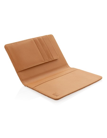 Cartera pasaporte RFID de corcho
