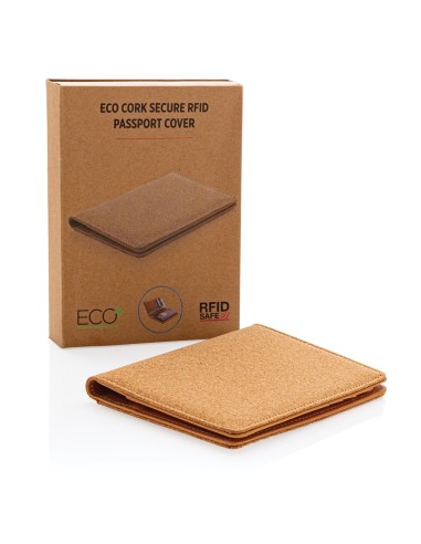 Cartera pasaporte RFID de corcho