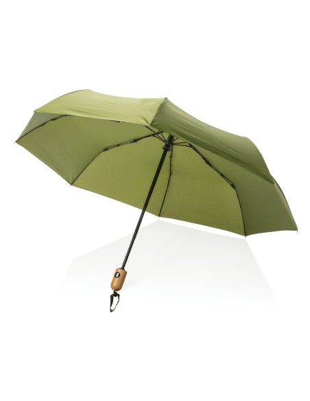 Paraguas automático RPET 190T bambú de 21" Impact AWARE ™