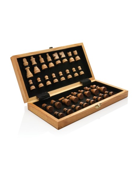 Juego de ajedrez plegable de madera de lujo