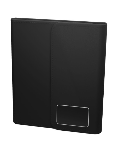 Libreta A5 con batería externa inalámbrica de 5 W y 4000 mAh y logotipo retroiluminado "SCX.design O18"