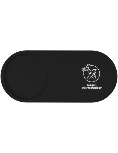 Base de carga inalámbrica con logotipo retroiluminado de 10 W y soporte para lápices de bambú "SCX.design W17"