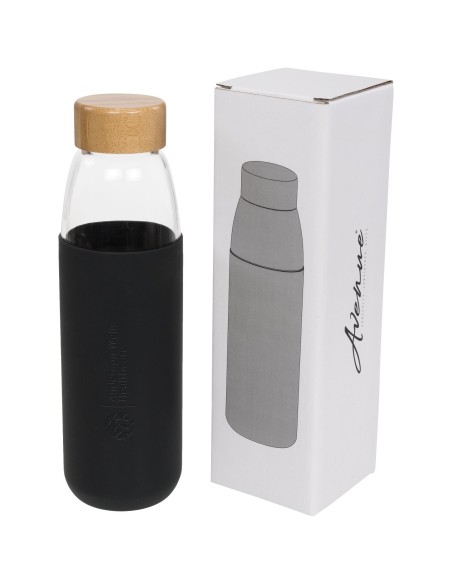 Botella de vidrio de 540 ml con tapón de madera "Kai"
