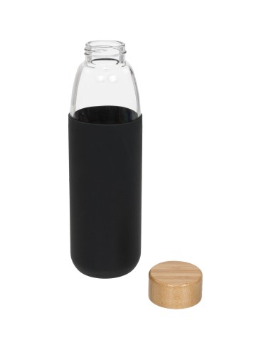 Botella de vidrio de 540 ml con tapón de madera...