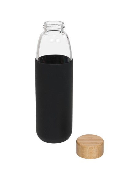 Botella de vidrio de 540 ml con tapón de madera "Kai"