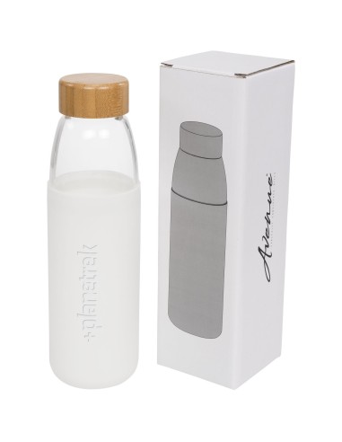 Botella de vidrio de 540 ml con tapón de madera...