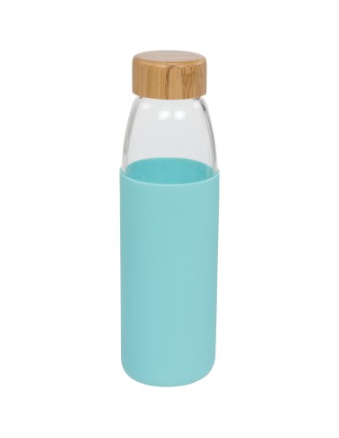 Botella de vidrio de 540 ml con tapón de madera...