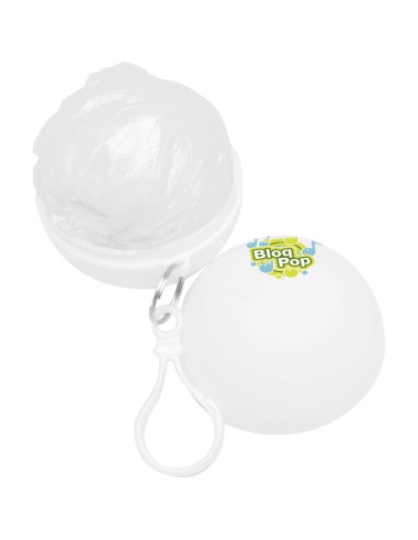 Poncho impermeable plegable en una bola-llavero...
