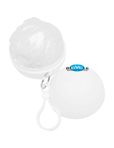 Poncho impermeable plegable en una bola-llavero...