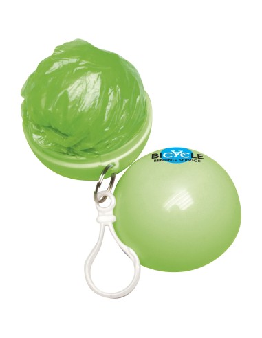 Poncho impermeable plegable en una bola-llavero...